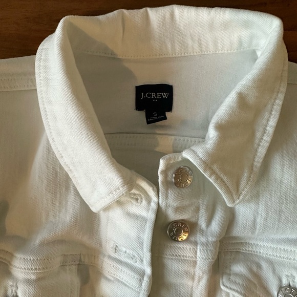 J Crew ladies white jean denim jacket size S - Picture 4 of 6